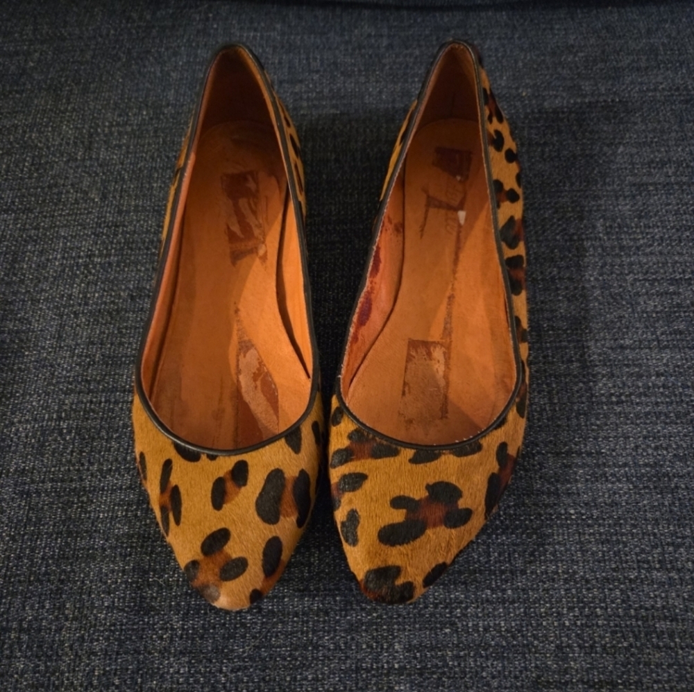 Madewell 1937 Calf Hair Leopard Print Flats Size 7.5